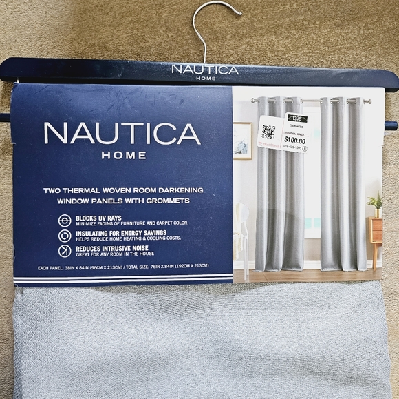Nautica Home set of 2 thermal woven hone darkening window panels with grommets - Picture 6 of 9